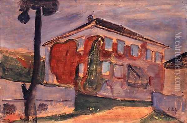 Red Virginia Creeper Oil Painting - Edvard Munch