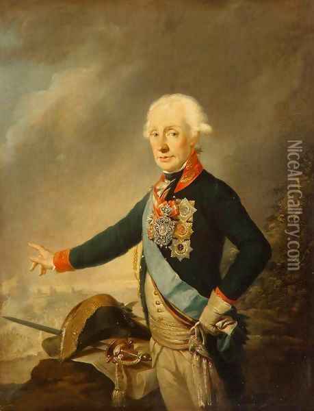 Portrait of Count Alexander Suvorov Oil Painting - Joseph Kreutzinger