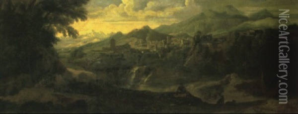 Extensive Classical Italianate Landscape Oil Painting - Jan Frans van Bloemen