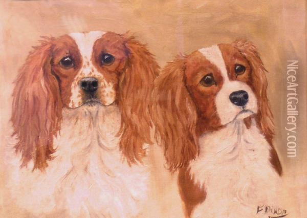 Two Toy Spaniels Oil Painting - Francis Fitzroy Dixon