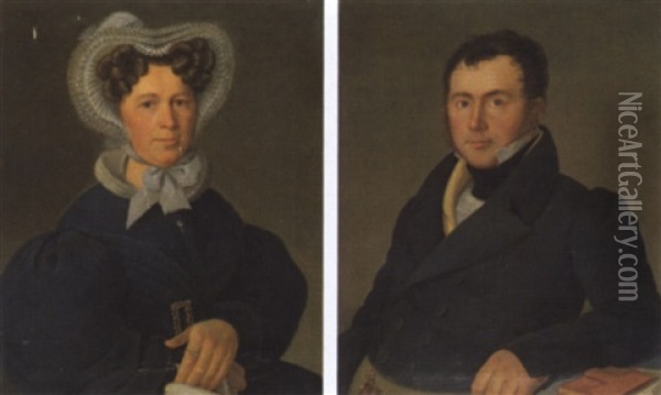 Portrat Ehefrau Oil Painting - Johannes Weiss
