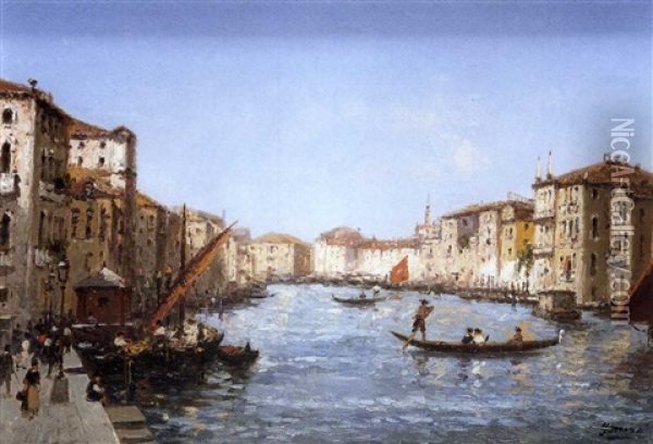 Canal Veneciano Oil Painting - Gaspar Miro Lleo