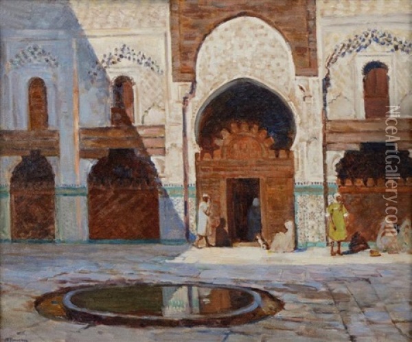 Medersa Bou Anania Oil Painting - Joseph Felix Bouchor