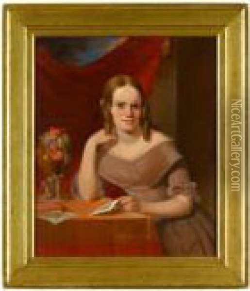 Portrait Of Juliett H. L . Campbell Oil Painting - John Francis