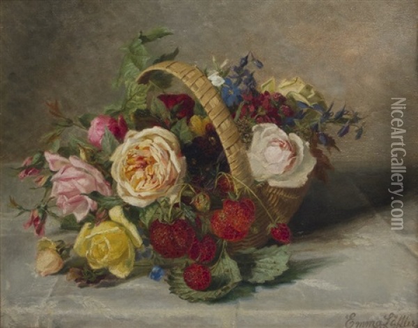 Bouquet Oil Painting - Emma Auguste Loffler