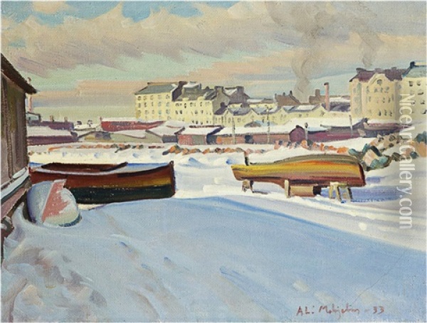 Hietalahti Shore, Helsinki Oil Painting - Alarik (Ali) Munsterhjelm