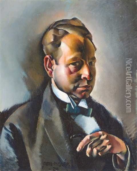 Male Portrait (szasz, Tibor) Oil Painting - Vilmos Aba-Novak