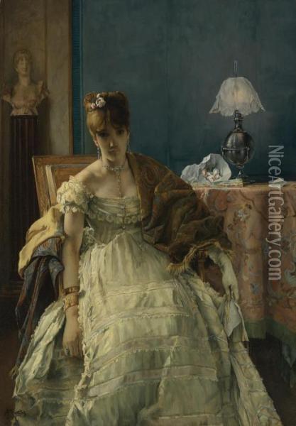 Lovelorn Oil Painting - Alfred Stevens
