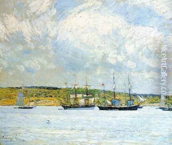 A Parade of Boats Oil Painting - Childe Hassam