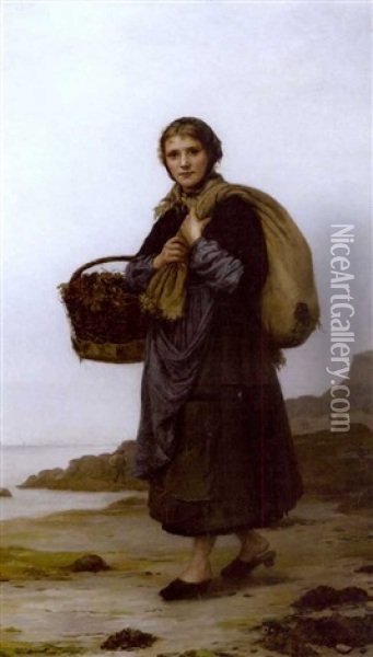 The Seaweed Gatherer Oil Painting - Eugenie Alexandrine Marie Salanson