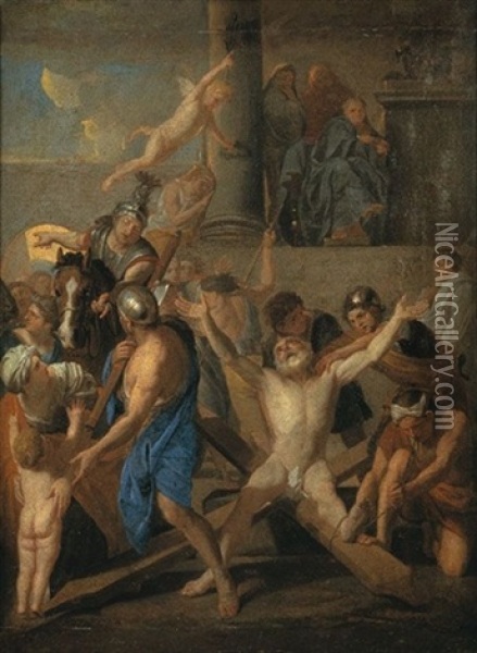 Le Crucifiement De Saint Andre Oil Painting - Charles Le Brun