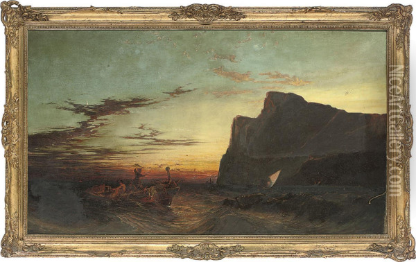 Sunset On The Atlantic Oil Painting - Harry John Johnson
