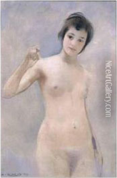 Desnudo Femenino (nude) Oil Painting - Ramon Casas Y Carbo