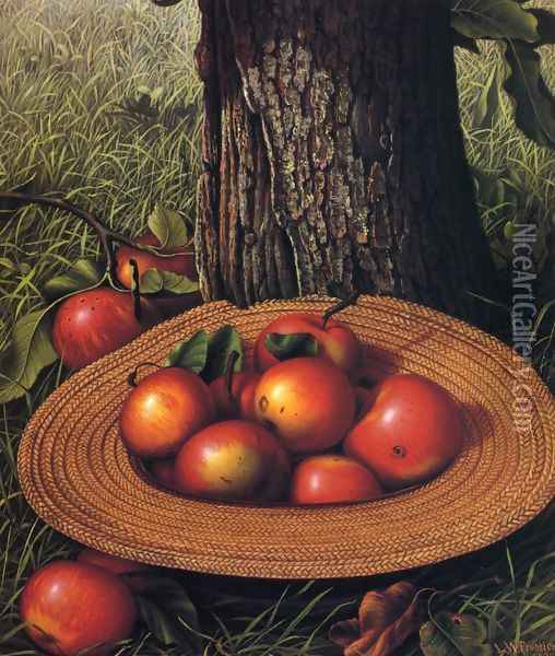 Apples, Hat, and Tree 1898 Oil Painting - Levi Wells Prentice