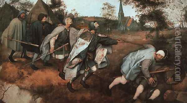 The Parable of the Blind Leading the Blind Oil Painting - Pieter the Elder Bruegel