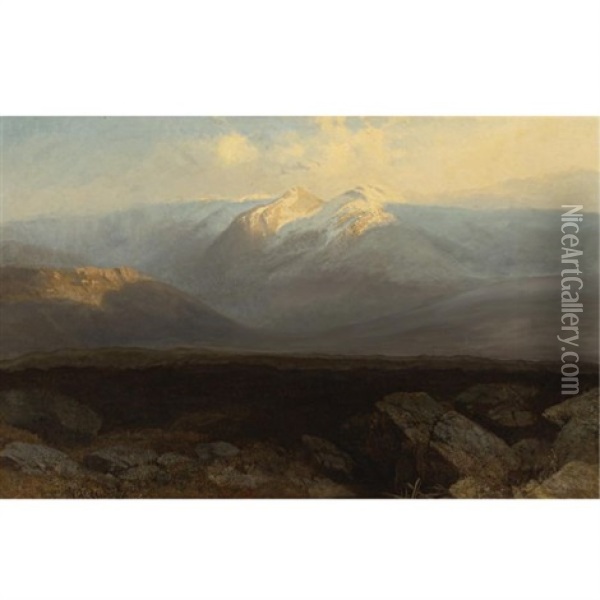 View Of Iztaccihuatl, Mexico Oil Painting - August Loehr