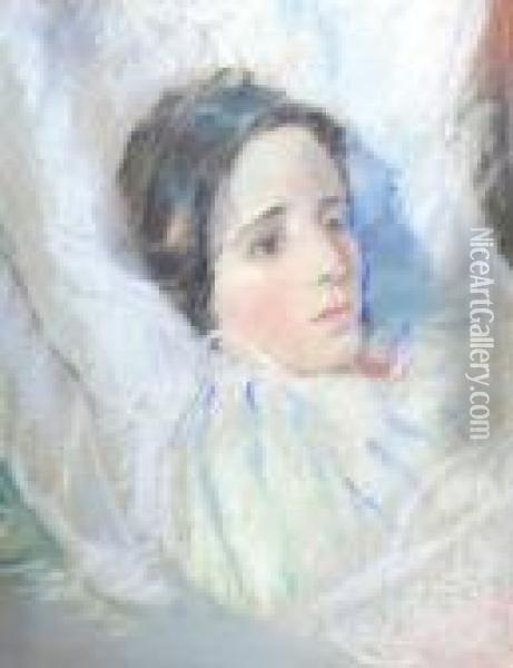 Elizabeth Boott Duveneck, Birth Of Francis,paris 1887 Oil Painting - Frank Duveneck