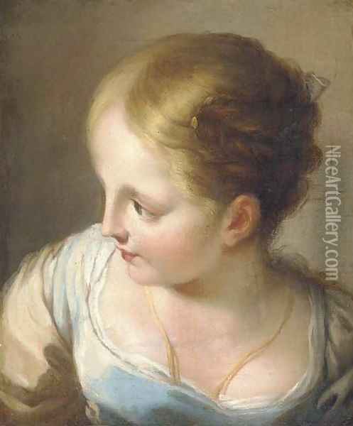 Head of a girl, bust-length Oil Painting - Benedetto Luti