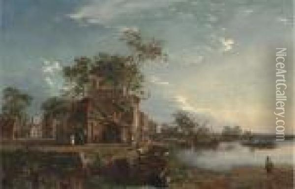 Along The Shore Oil Painting - Edmund John Niemann, Snr.