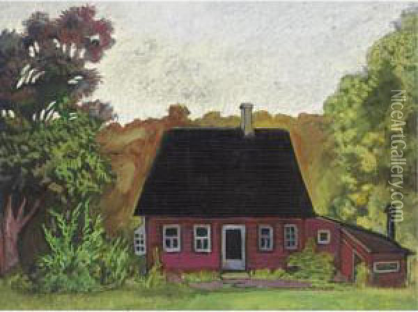 Red House Oil Painting - Serge Iurevich Soudeikine