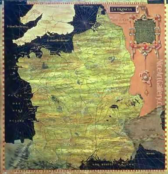 Map of Sixteenth Century France Oil Painting - Egnazio Stefano and Danti Bonsignori