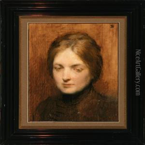 A Young Woman Oil Painting - Frans Schwartz