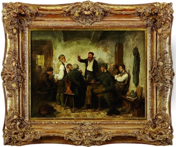 In Der Dorfschanke Oil Painting - Hugo Wilhelm Kauffmann