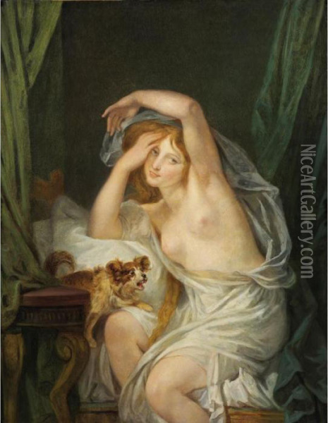 Le Reveil [ ; The Awakening ; Oil On Canvas] Oil Painting - Jean Baptiste Greuze
