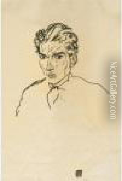 Portrat Hugo Sonnenschein (portrait Of Hugo Sonnenschein) Oil Painting - Egon Schiele
