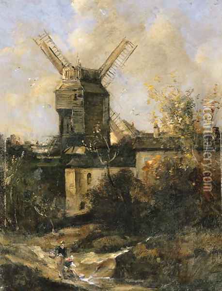 The Moulin de la Galette, Montmartre, 1861 Oil Painting - Antoine Vollon