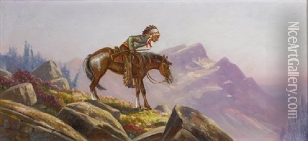 Indian Scout Oil Painting - Henri Moreau