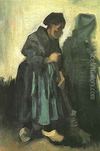 Peasant Woman Sweeping The Floor Oil Painting - Vincent Van Gogh