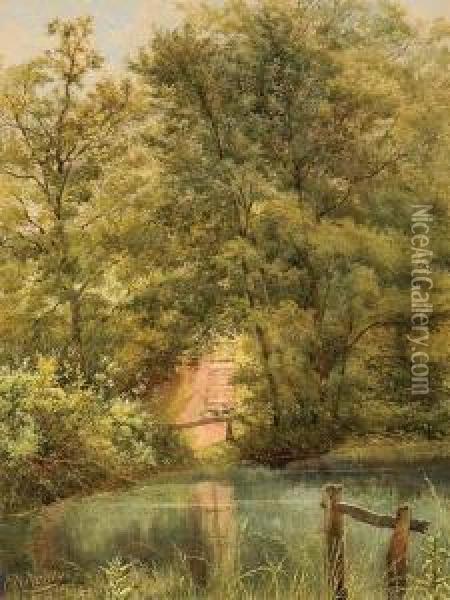 View Upon The Lake. Oil Painting - Charles Macdonald Manly