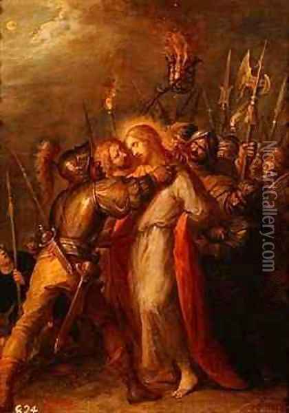 Jesus Taken Prisoner Oil Painting - Frans the younger Francken