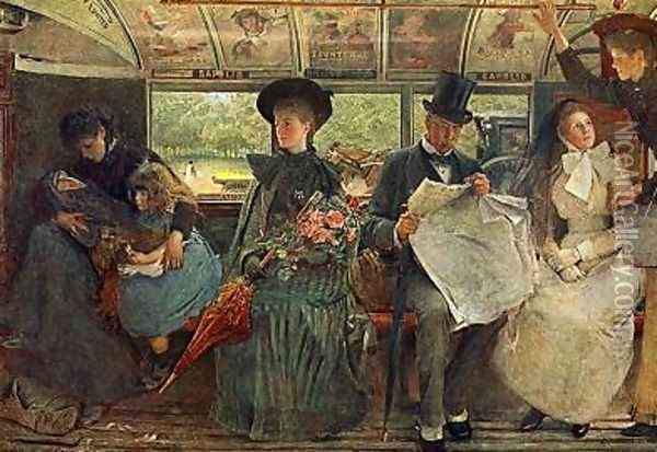 The Bayswater Omnibus Oil Painting - George William Joy