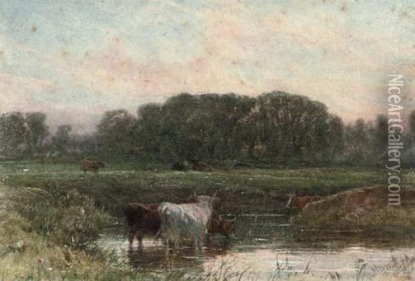 Cowdray Marsh, Midhurst Oil Painting - Henry Brittan Willis