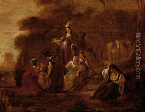 Finding Of Moses Oil Painting - Jacob de Wit