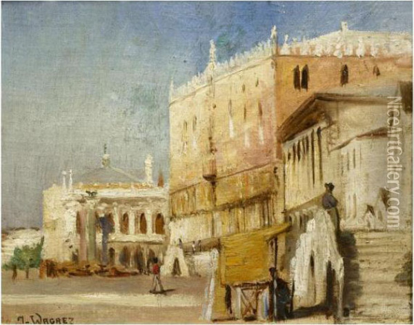 Vue De Venise Oil Painting - Jacques-Clement Wagrez