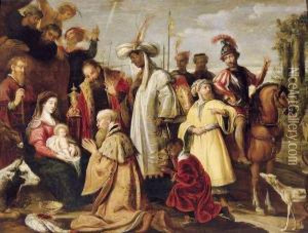 L'adoration Des Mages Oil Painting - David The Elder Teniers