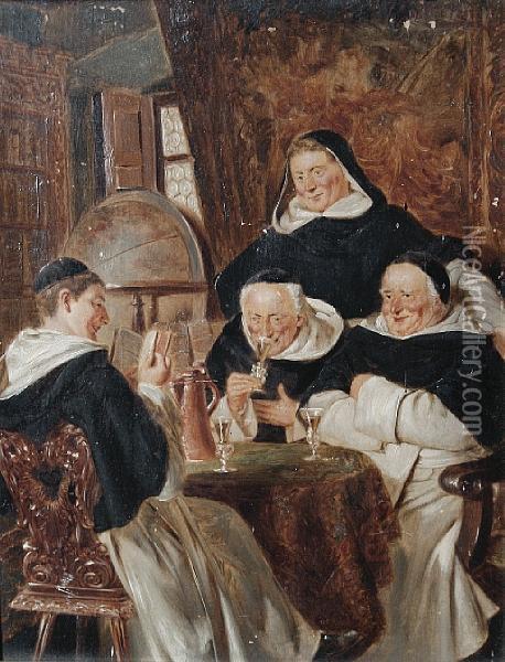 A Merry Reading Oil Painting - Eduard Von Grutzner