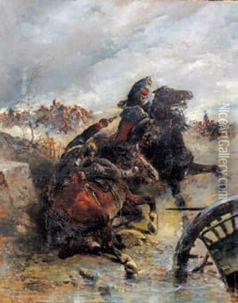 La Bataille De Rezonville Oil Painting - Wilfried Beauquesne
