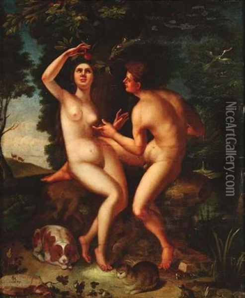 Der Sundenfall Oil Painting - Cornelis Cornelisz Van Haarlem