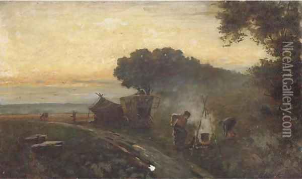 The gypsy encampment Oil Painting - Henry Martin