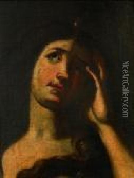 Head Of A Female Figure Oil Painting - Massimo Stanzione