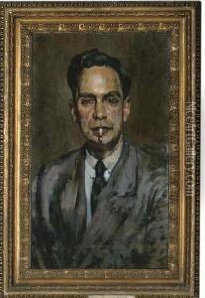 Portrait Of The Journalist Francesco Stocchetti Oil Painting - Gaetano Ricchizzi