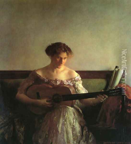 The Guitar Player 2 Oil Painting - Joseph Rodefer DeCamp