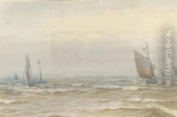 Running home on the tide Oil Painting - Henry Branston Freer