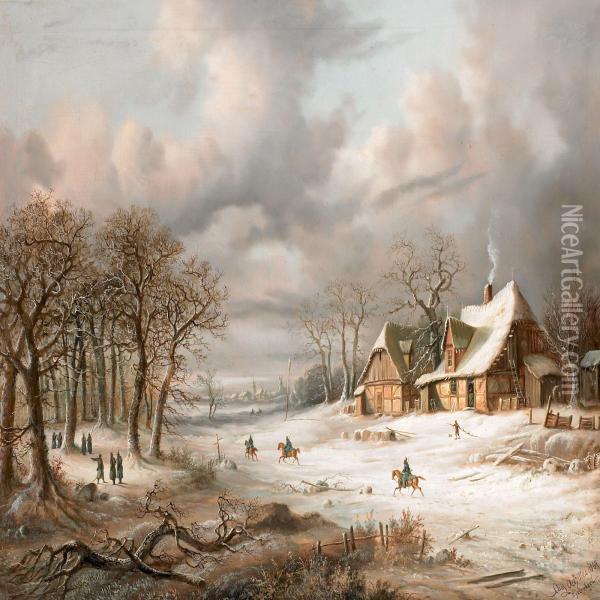 Winther Landscape From Copenhagen Oil Painting - Auguste Baud-Bovy
