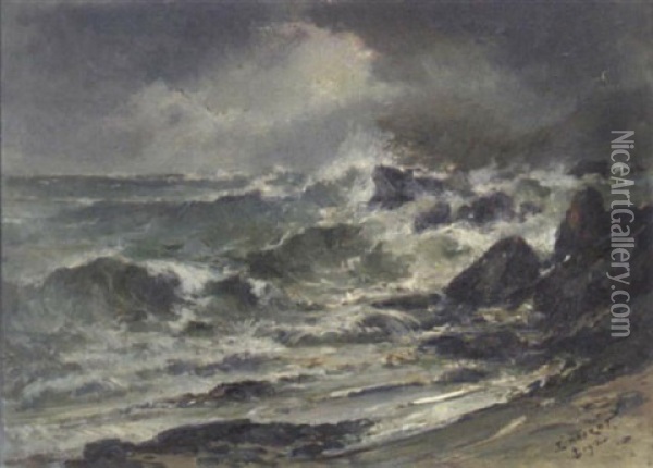 Perdu En Mer Oil Painting - Emile Noirot
