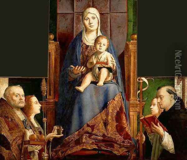 San Cassiano Altar 1475-76 Oil Painting - Antonello da Messina Messina